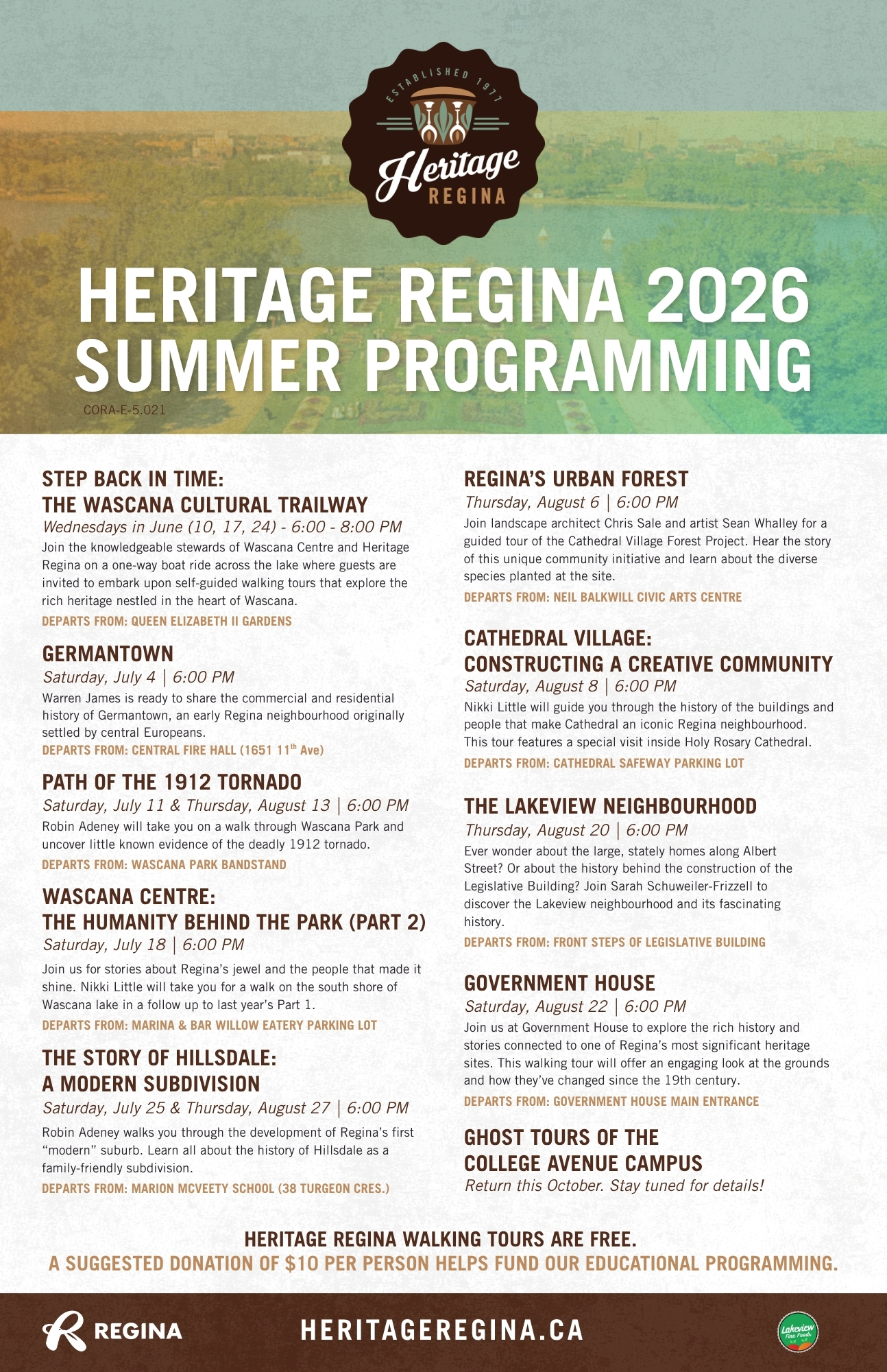 2026 Heritage Regina Summer Programming